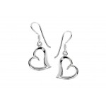 MAD - silver drop heart earrings